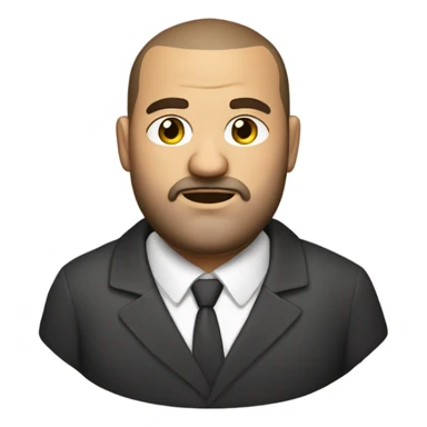 overweight italian business man, with brown buzz cut and a stubbled beard. sticker
