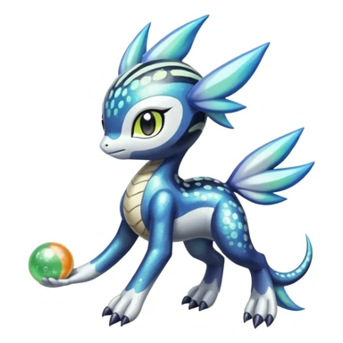 Shiny Bubbly Scaly Colorful Spotted Striped Colorful-Fruity-Splash-marked Meloetta-Kyurem-Dialga-Suicune-Pteromon-hybrid sticker