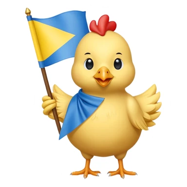 Chicken holding flag of Ukraine  sticker