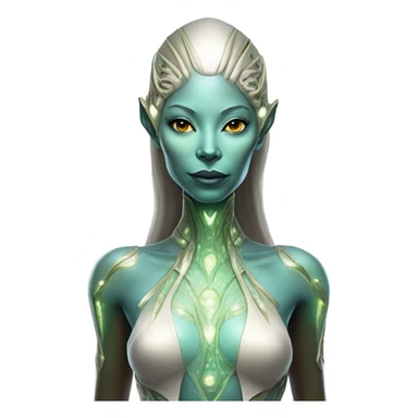 a heavenly alien woman full body sticker