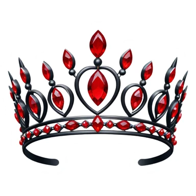 Black Tiara with only red gemstones  sticker