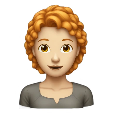 Woman ginger computer sticker
