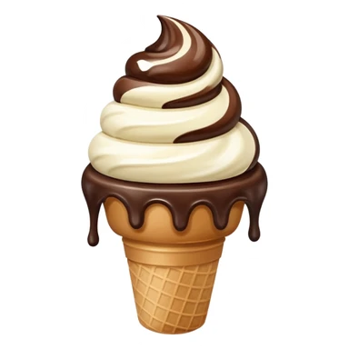 melted white and dark chocolate ice cream sticker