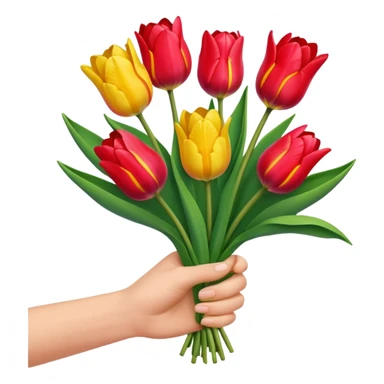 Hand holding tulips sticker