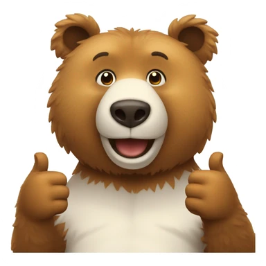bear giving thumbs up sticker
