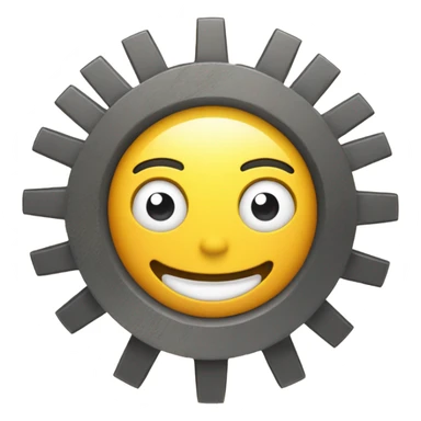Create a cute settings or engine emoji sticker