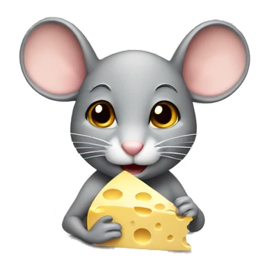 mouse holding cheese sticker