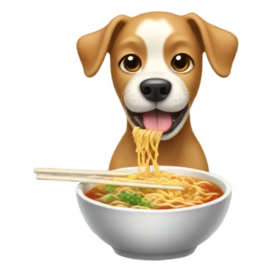 Dog eating ramen sticker