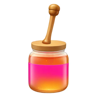 Hot pink jar of honey with wand  sticker