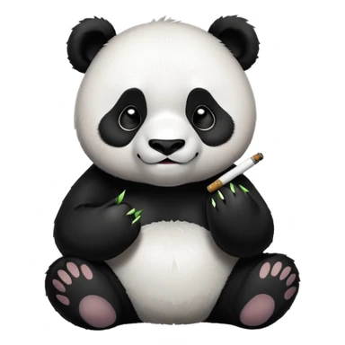 cute panda smoking 1 joint sticker