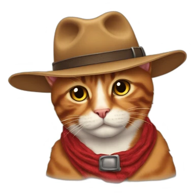 Red cow boy cat sticker