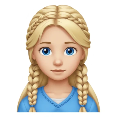 haired blonde teenage girl with braid sticker