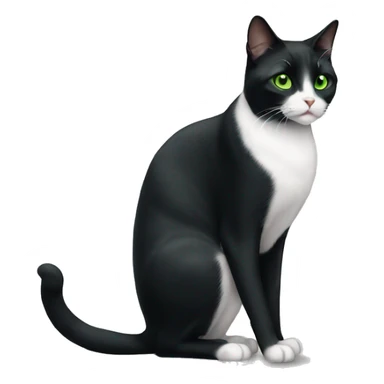 tuxedo cat with green eyes sticker