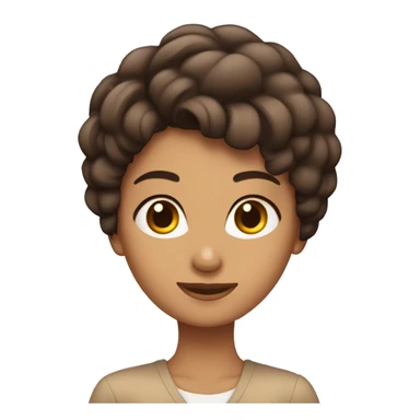 Chica morena con pelo lacio y que sea color café claro sticker