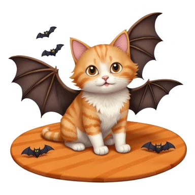 cat, mat, and two bats sticker