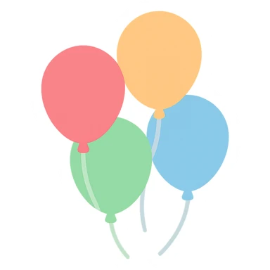 a bunch of colorful balloons, simple and cheerful sticker