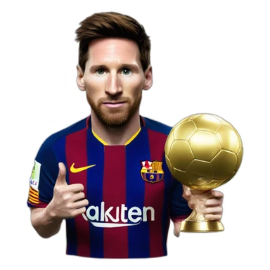 messi with ballon d'or sticker