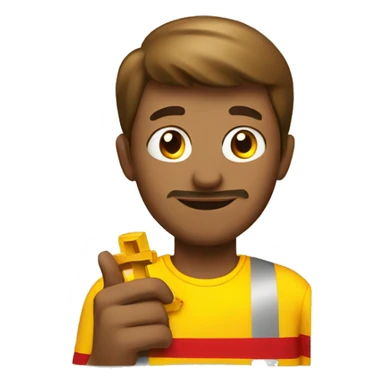 A DHL employee and a cross in his hand sticker