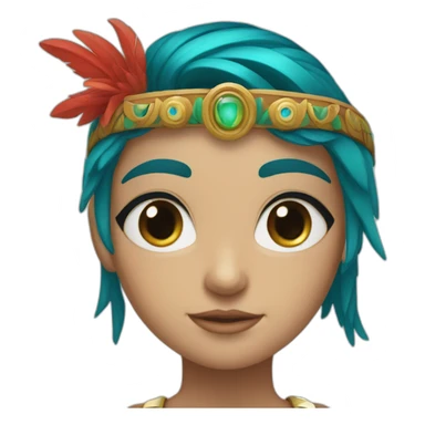 quetzalcuoatl red head, blue eye, white skin girl sticker