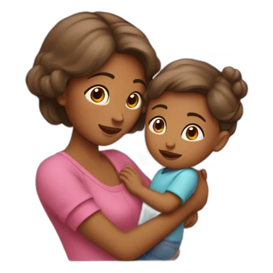 Maman qui fait un câlin à sa fille sticker