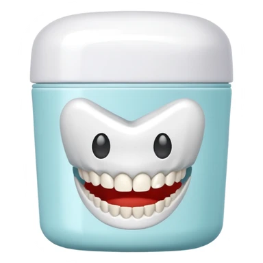 Container inside with dental cap for teeth alignment sticker