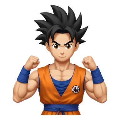 dragon ball gohan with his two fingers and arms facing right to fusion with trunks  sticker