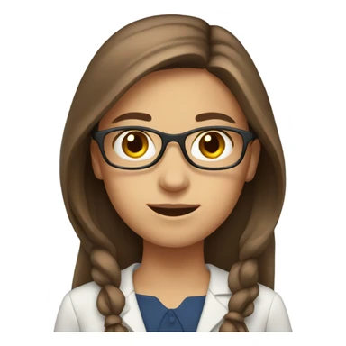 English teacher - girl with brown long hair sticker