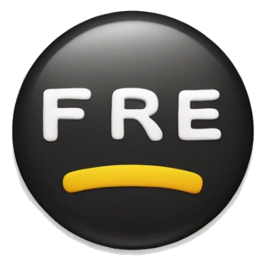 a button with "free" written on it sticker