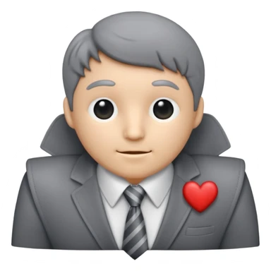  grey heart with necktie  sticker