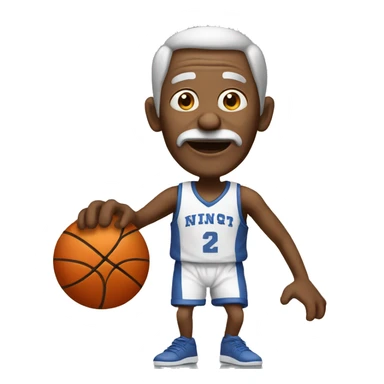 Old man playing basketball sticker