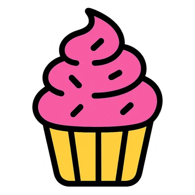 cupcake with pink icing sticker