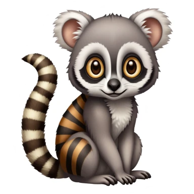 Madagascar lemur with big eyes sticker