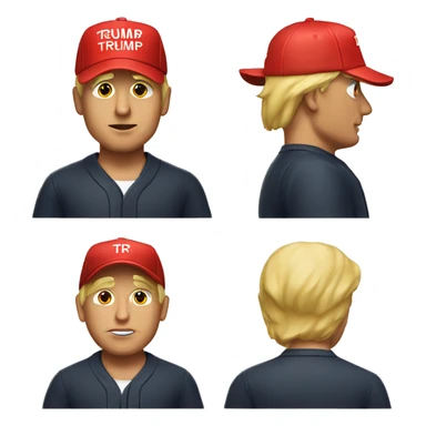 donald trump in a red baseball cap sticker
