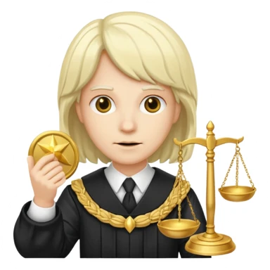 Fancy judge with golden scales sticker