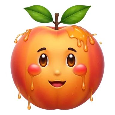 dripping peach emoji sticker