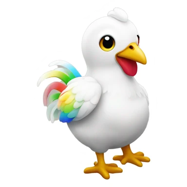 Pollito con colores del arcoiris sticker