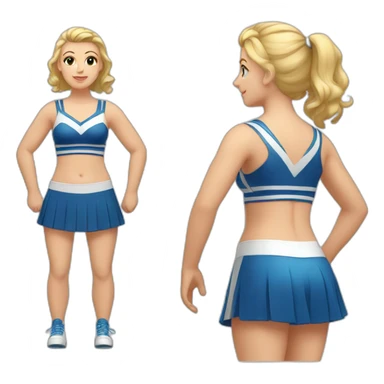 Full body Caucasian curvy cheerleader back and front views sticker
