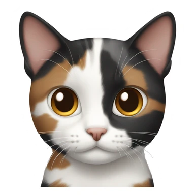 black white brown calico cat and gray striped cat sticker