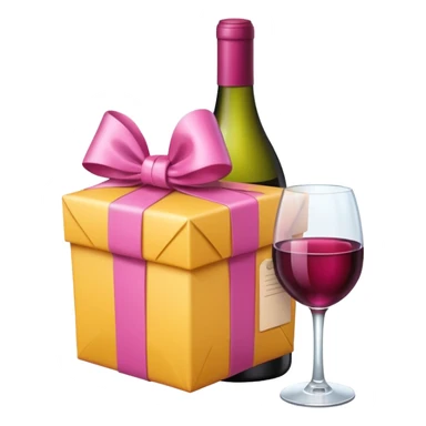 a wine gift with a pink ribbon sticker