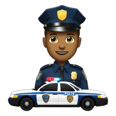 Cop on top of a police car sticker