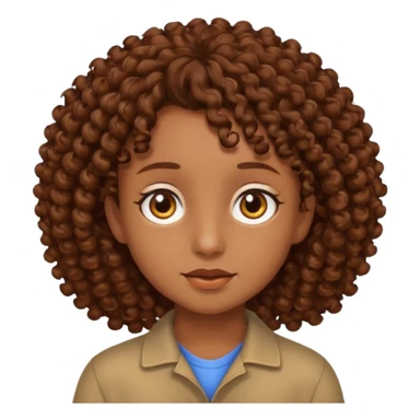 Nano con capelli ricci marroni, occhi marroni sticker