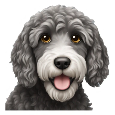 Black and white labradoodle sticker