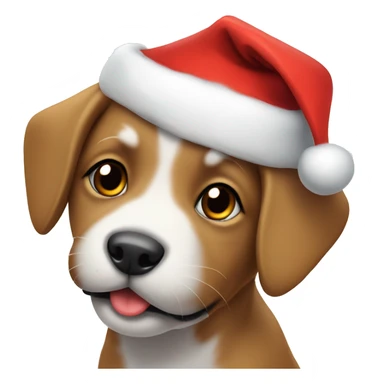 puppy with a Santa hat sticker