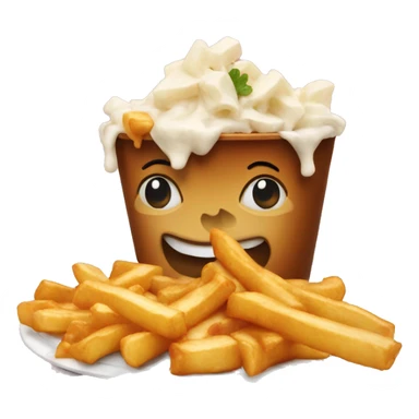 Poitine eating a poutine sticker