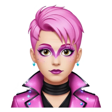 pink hair drag king fabulous makeup with glitter sticker