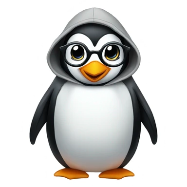 PENGUIN IN HOODIE AND GLASSES sticker