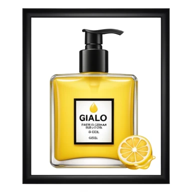 Set giallo contente un profumo una crema corpo e un bagno doggia  sticker