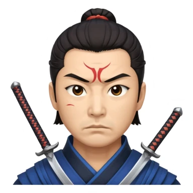 japanese sword master warrior face sticker