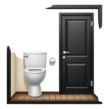 toilet front of a short door  sticker