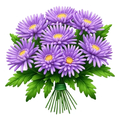 bouquet Lavender Chrysanthemum, luxuriant, leaf, bud sticker